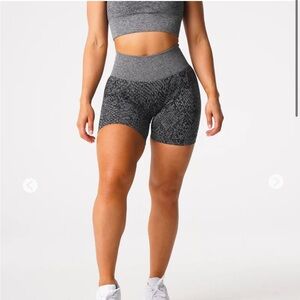 NVGTN Black Speckled Snakeskin Seamless Shorts, Medium